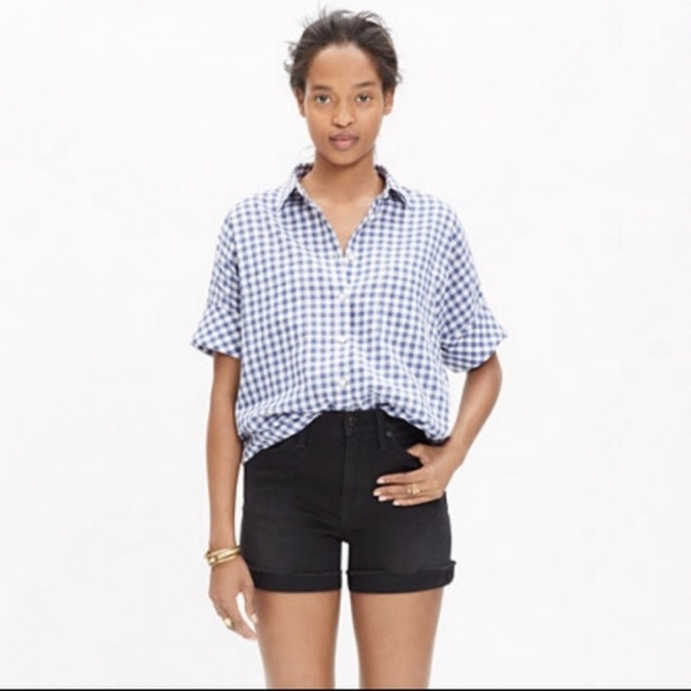 Madewell Blue Gingham Courier Shirt XXS